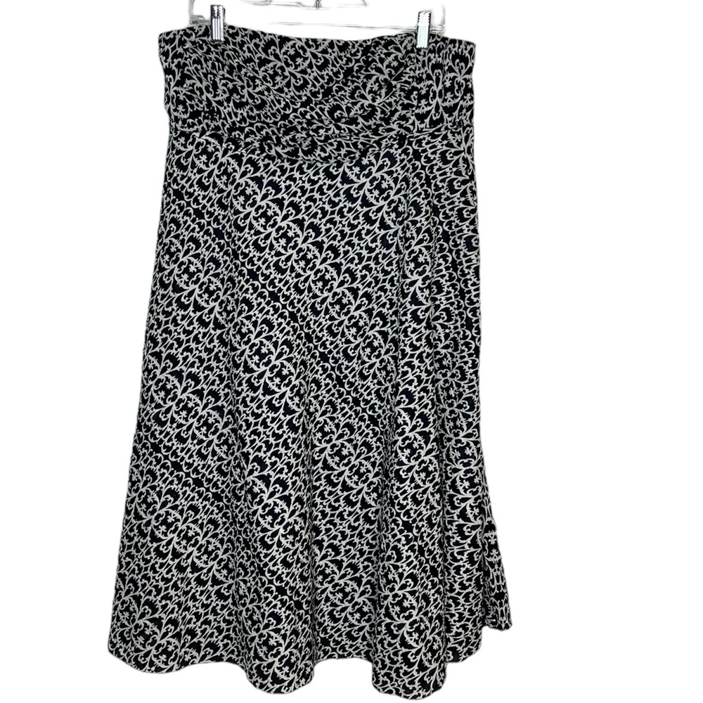 J.Crew Dress Scroll Fit and Flare Strapless Cotton Dress, Blue & White Size 16
